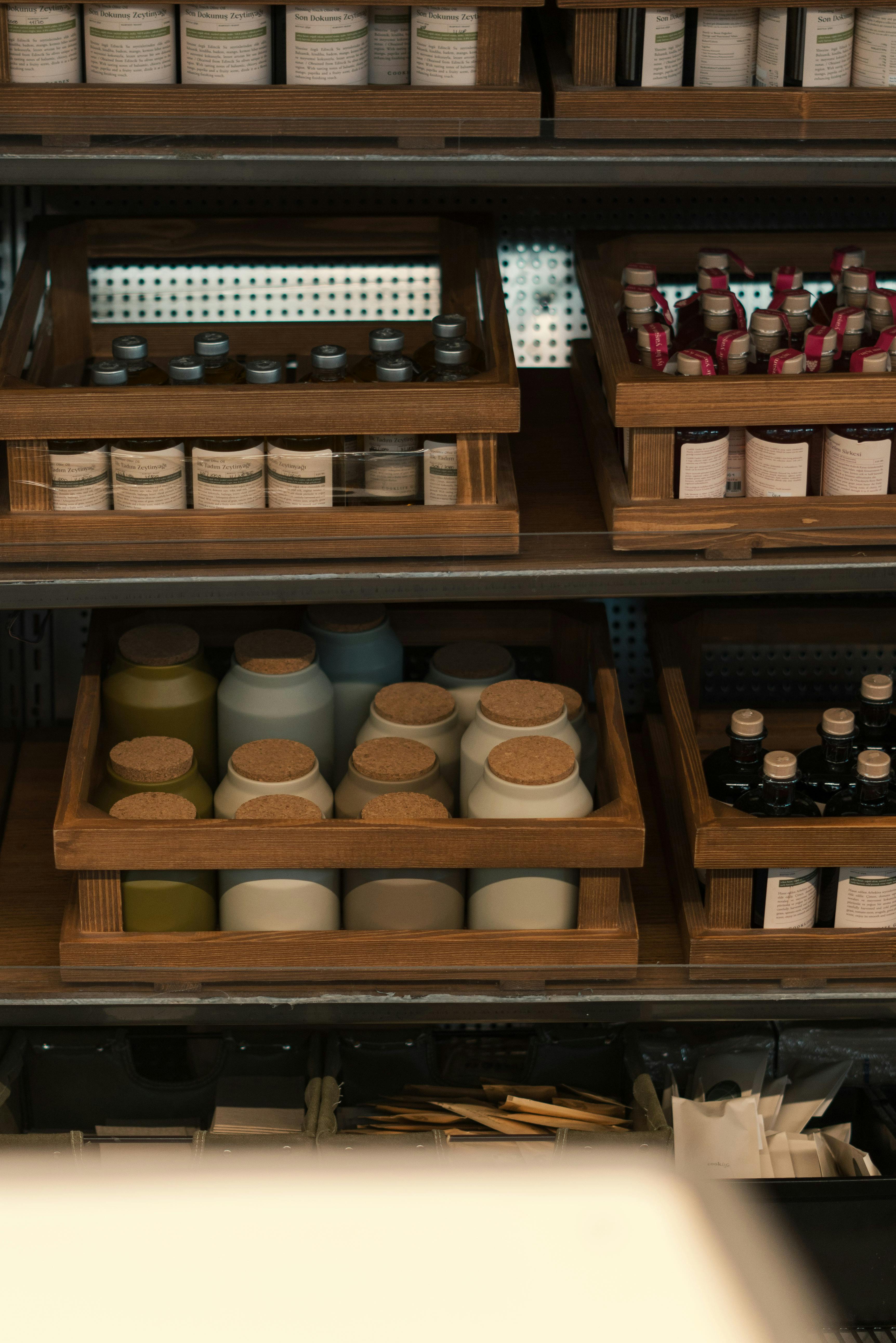 Local shop shelves with jars and stocked products used as practical visual context for StockMitra inventory workflows